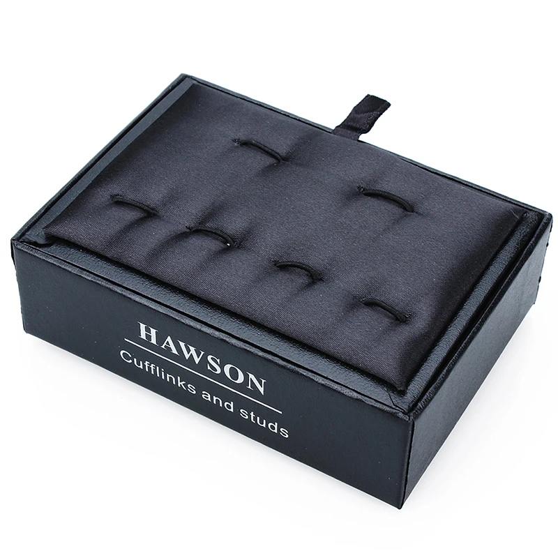 HAWSON 12 Pcs Black Jewelry Display Box for Cuff Links Studs Set High Quality Jewelry Storage Box for Jewelry Set-NONE LOGO