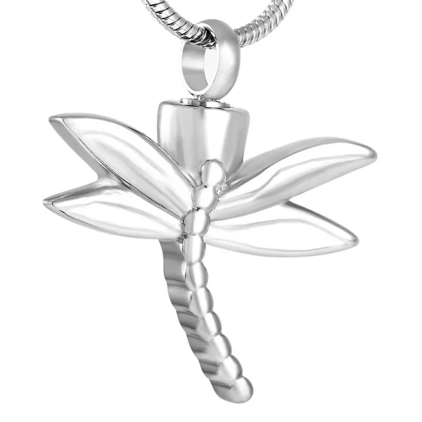 

IJD8120 Pet Ash Holder necklace 316L stainless steel Dragonfly shape memorial urn pendant animal keepsake cremation jewelry