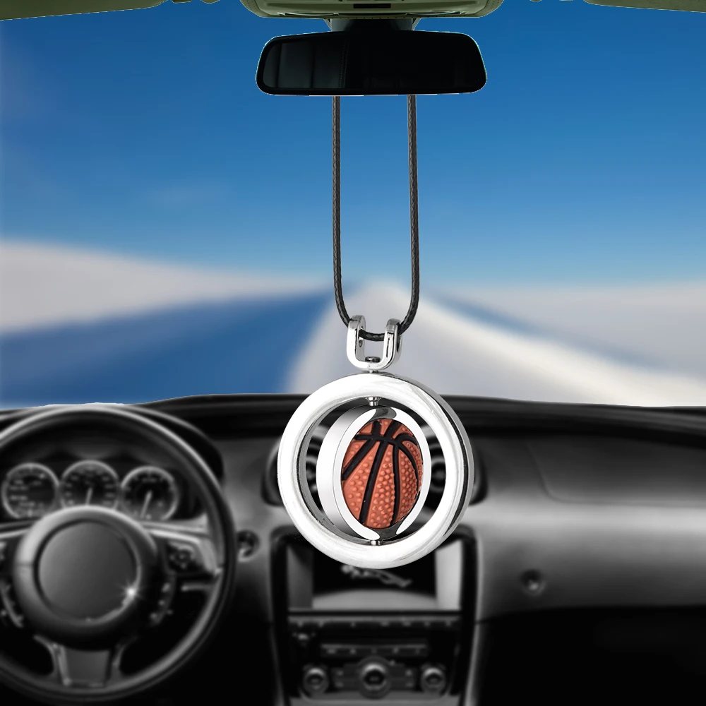 Car Pendant Love Play Football Basketball Volleyball Ornaments Charms Rearview Mirror Decoration Hanging Decor Car Accessories