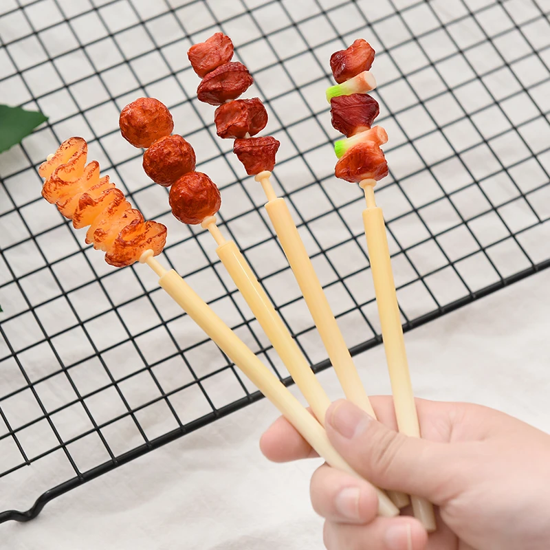 

2 Pcs/lot Creative Meatball Ball point Pen 0.5 mm Black Refill Meat skewers Pen Primary School Supplies Cute Stationery Prizes