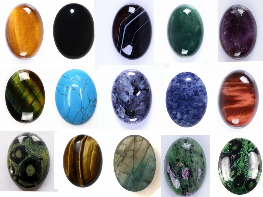 Wholesale Natural Gem stone Agate Cabochon Beads 30x40mm Flat bottom Oval Gem stone CAB for jewelry making (1 stone)