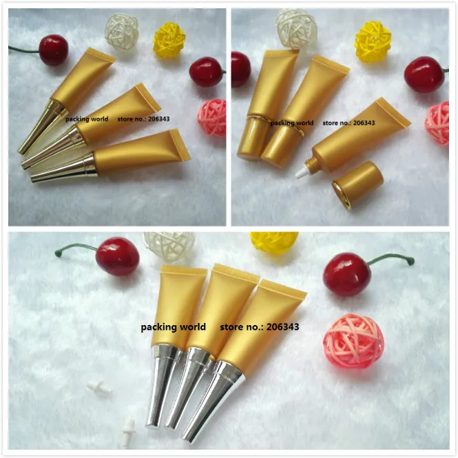 

10ml gold soft tube for handcream/essence/UV protect cream/foundation/butter/moisturizer/eyecream cosmetic packing plastic tube