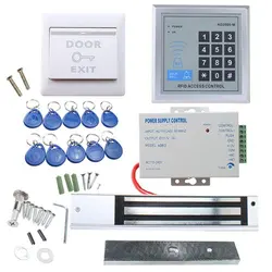 RFID Electric Door Access Control System Kit+350LBs 180kg Magnetic Lock +10 keys+EXIT button