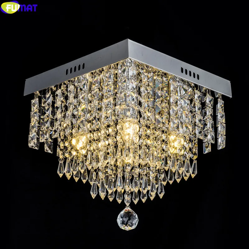 

FUMAT Chandeliers Lighting Lustre Plafondlamp LED K9 Clear Crystal Living Room Lamp Ceiling porch light square corridor Lamps