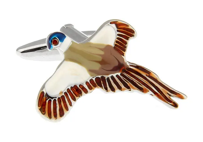 IGame Bird Cuff Links Novelty Flying Wild Goose ออกแบบวัสดุทองเหลืองคุณภาพจัดส่งฟรี