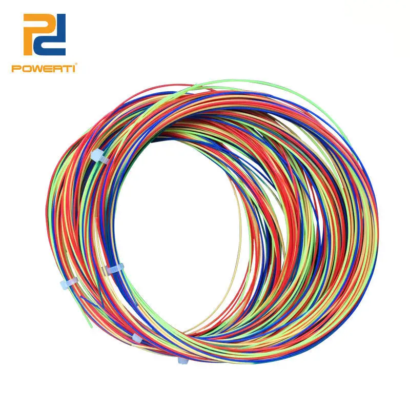 

POWERTI 6pcs/lot 0.68mm Rainbow Badminton Racket String like NBG95 Gym Durable Badminton String 22- 28 lbs 10m High Quality