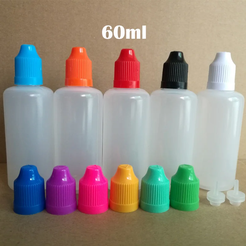 100Pcs 3ml 5ml 10ml 15ml 20ml 30ml 50ml PE Plastic Dropper Bottle Empty E Liquid Squeeze Vial With Childproof Cap And Fine Tip