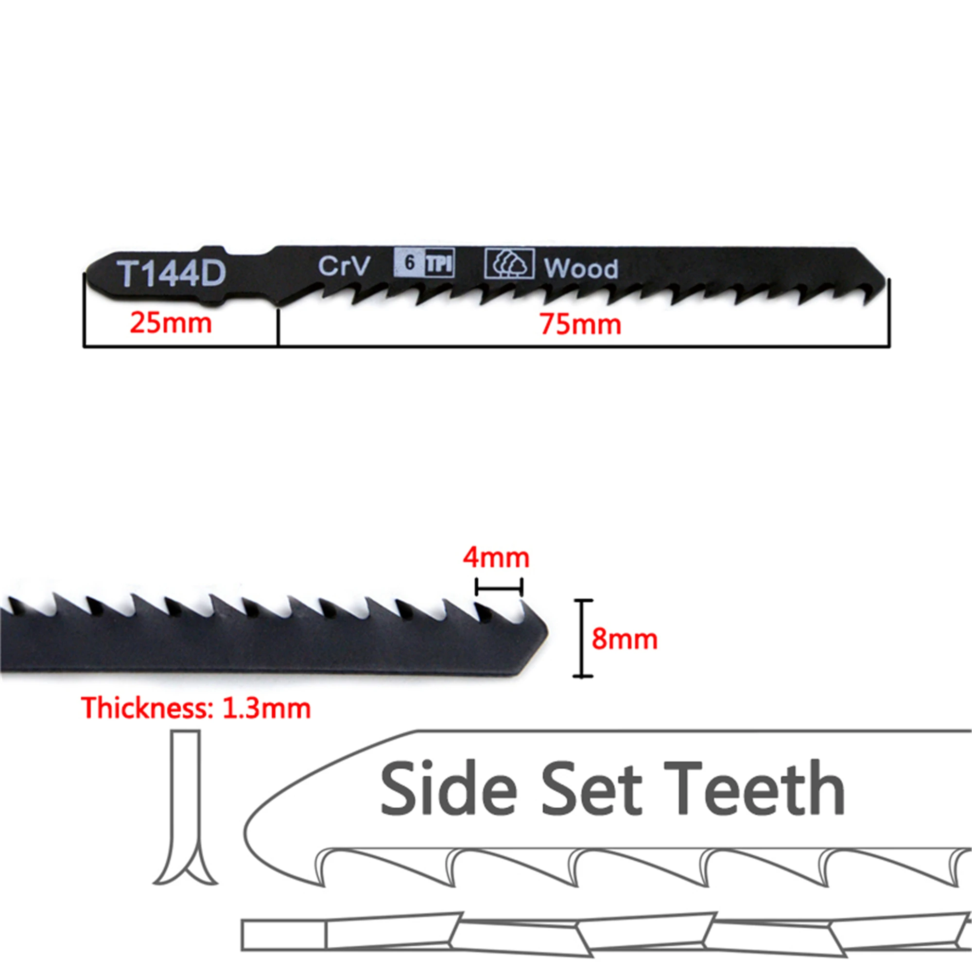 30PCS T144D T-Schaft Seite Set Zähne Jig Sägeblätter für DIY Holzbearbeitung Kolben Sägeblatt Set 4 zoll 100mm für Jig Sägen