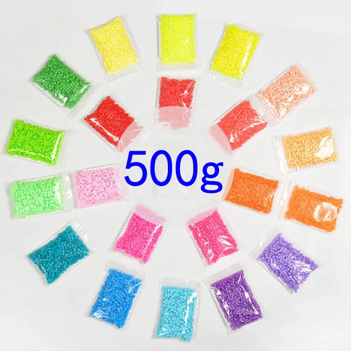 PUPUKOU-rompecabezas de cuentas Perler Hama para niños, juguete educativo de 5mm, 0,5 kg/bolsa