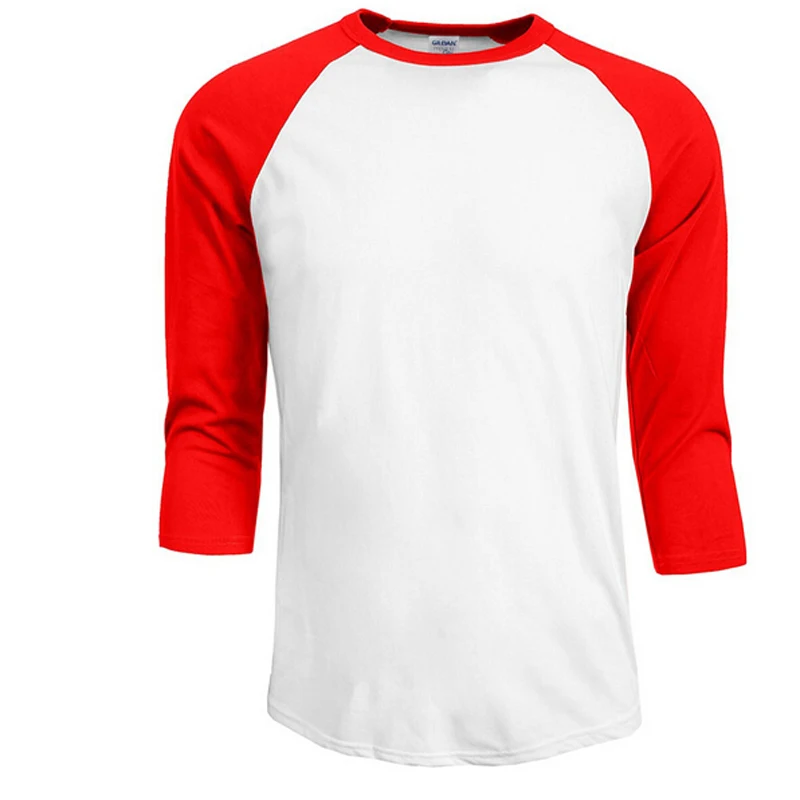 New Fashion T Shirt Men Design O-Neck T-shirt Men\'s Casual 100% Cotton 3/4 Sleeve Tshirt Hot Sale Raglan Jersey Shirt Man Tops