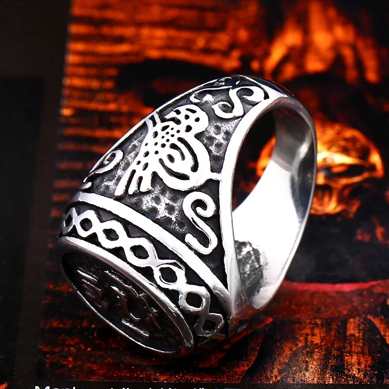 Beier 316L stainless steel Viking Bodyguard Symbol Men\'s Ring Nordic Viking Totem High Quality Jewelry LLSMR007R