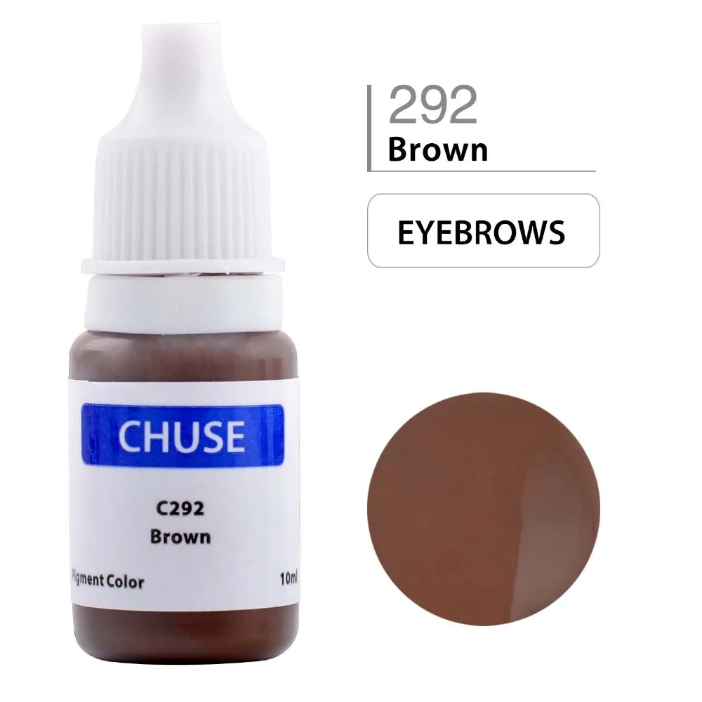 CHUSE Permanent Makeup Ink Eyeliner Tattoo Ink Set Eyebrow Microblading Pigment Professional Micro Encre A Levre 10ML Brown C292