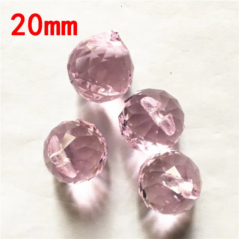 Gorgeous 195pcs/Lot 20mm Pink Crystal Chandelier Balls In One Hole Free Shipping, Diy Wedding Garland Strand Balls