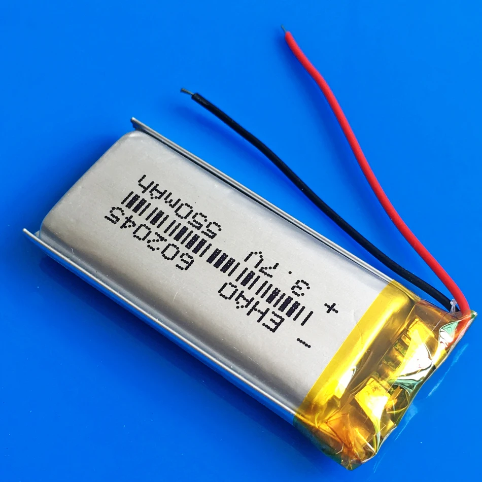 Akumulator litowo-polimerowy Lipo 3,7 V 550 mAh 602045   Dla MP3 GPS DVD Rejestrator Bluetooth Zestaw słuchawkowy Kamera Inteligentny zegarek