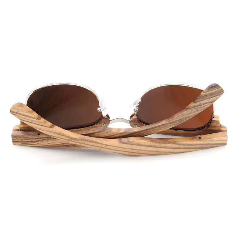 BOBO BIRD Brand Zebra-stripe Design Luxury Sunglasses Women Original Wood Handmade Sun Glasses Man Fashion Vintage Style