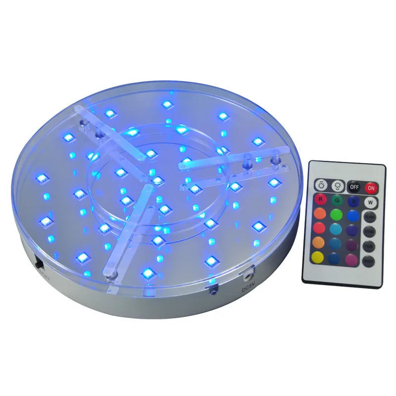 

1piece Wedding Decoration Light 20CM Diameter 28pcs Multicolors LEDs Under Vase Base Light Coaster Stand with Remote Controller