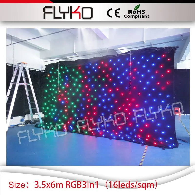 

3.5m*6m LED star curtain wedding backdrop RGB3in1 led lighting display tv show stage decoration