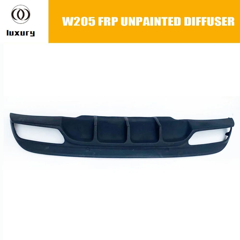 FRP Unpainted Rear Bumper Lip Diffuser for Benz W205 S205 Sedan Wagon  C180 C200 C300 C43 C63 with AMG Package 2015 - 2022