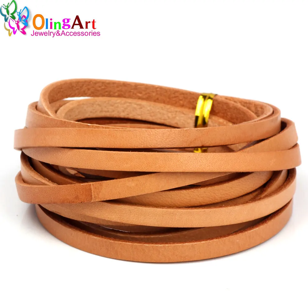 OlingArt 5*2mm 3YD/Lot czarny/brązowy/skórzany kolor płaska skórzana linka/sznury naszyjnik DIY bransoletka kolczyki Choker two...