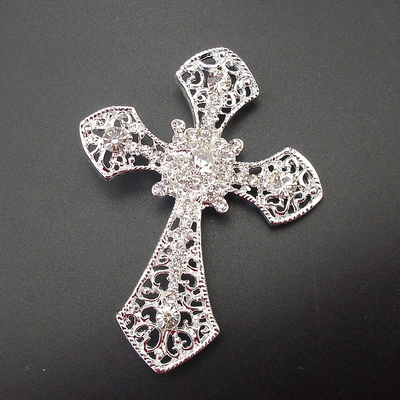 Fashion Resplendent Cross Champagne Gold Plating Rhinestone Shiny Brooch Pin for Women Jewelry Item 2020 New NO.: BH8110