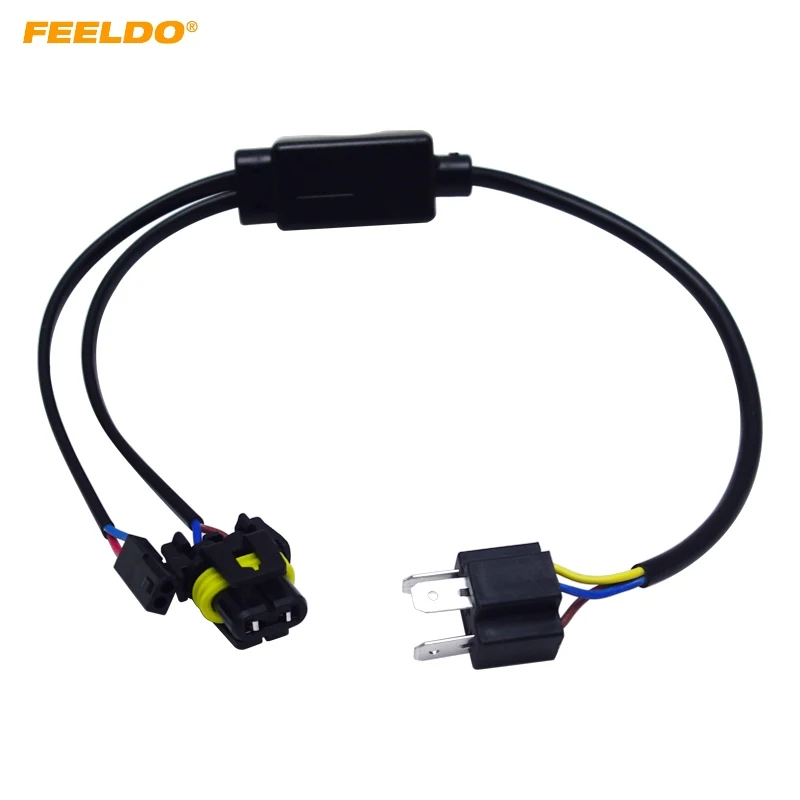 Feeldo 1 peça simplificada h4/9003/hb2 hi/lo, cabo de fiação hid bi-xenon para lâmpadas, controlador # convés