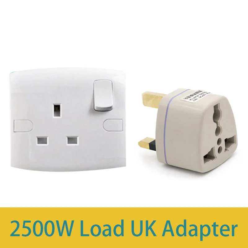 Electrical Power Socket Converter  Adapter Plug For UK Uses power 2500W For Computer Tablet Laptop Singapore Maldives Malaysia