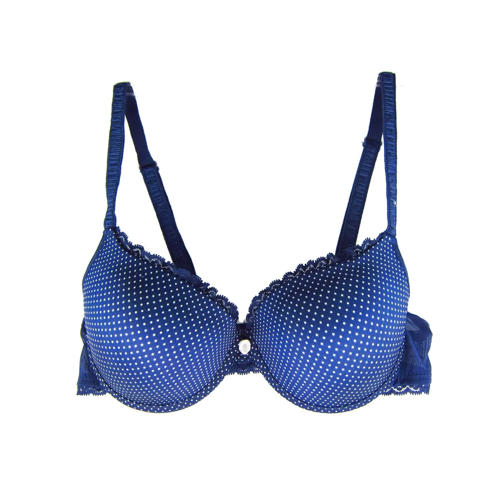 Mierside Lady Bra With Beautiful Lace Trim Bra Blue / Red / Leopard 3 colors 3/4 Cup Bra  B/C 32-36