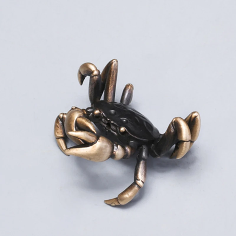 copper crab small size handmade home table decoration holder for lid of tea pot or gaiwan tea accessories creative ornament new