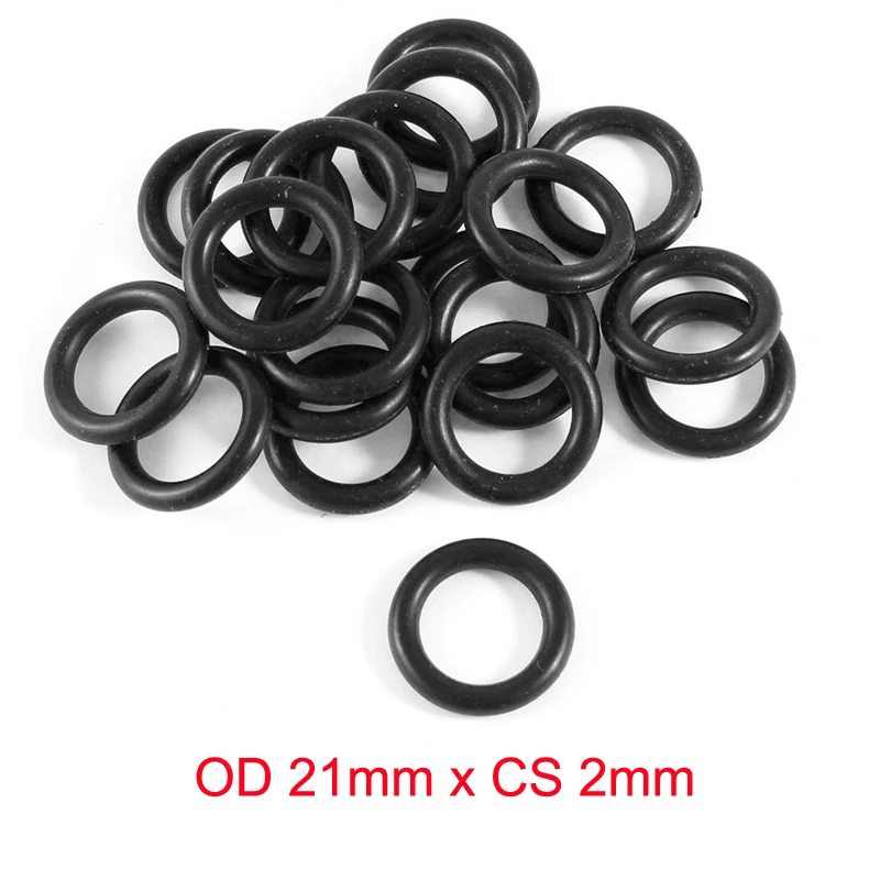 

OD 21mm x CS 2mm NBR Nitrile Black O Rings Oil Seals Gaskets