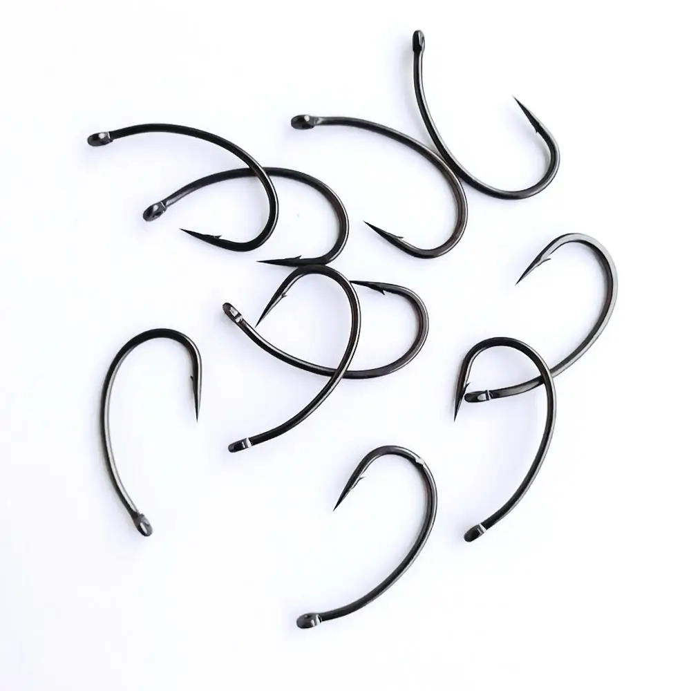 

500PCS/Lot Carp Fish Hooks High Carbon Steel Barbed Eyed Circle Hook Fishhooks For Carp Fishing Hooks Tackles accessories Pesca