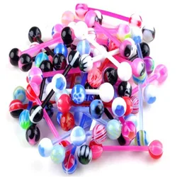 5Pcs Flexible Glow In Tongue Bar Rings Trendy Personality Body Piercing Jewelry Wholesale Free Shipping