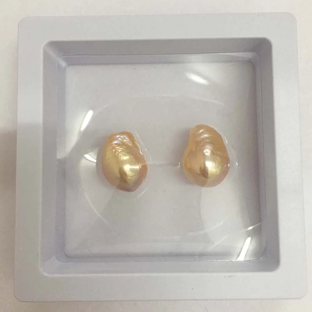 High quality earring IN paired 2 pcs/lot pearl beads,KESHI,baroque pearl,100% nature freshwater baroque pearl.HALF drilled hole