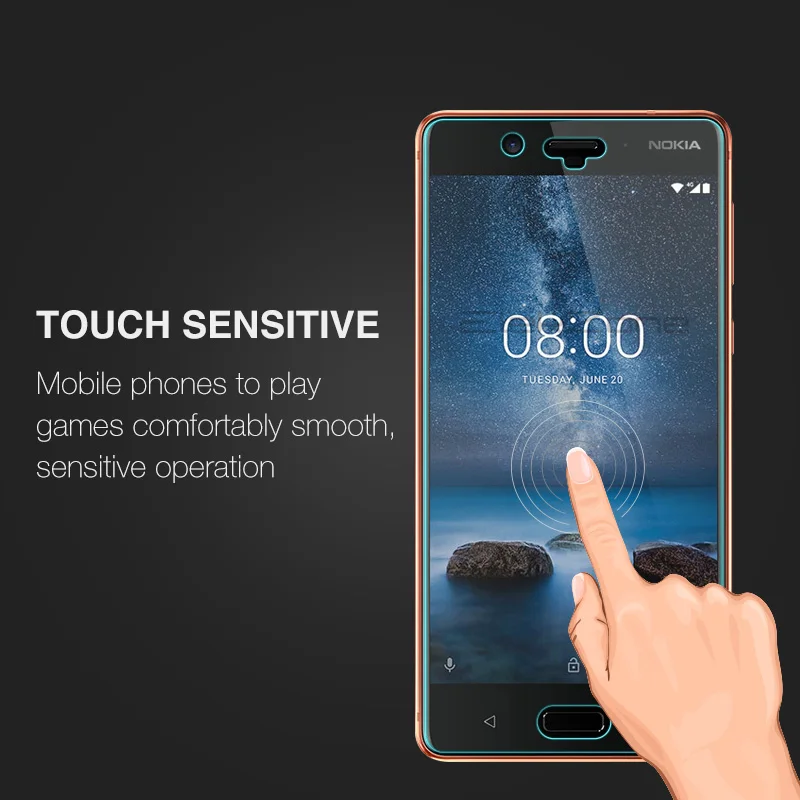 9H Transparent Tempered Glass For Nokia 8 Screen Protector Film For Nokia 8.1 8 HD Explosion-proof Screen Protective 2.5D Film