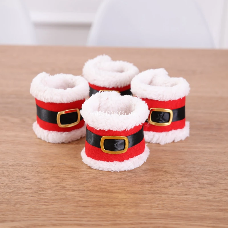 500pcs Christmas Santa Napkin Ring Table Decor Christmas Table Decoration Napkin Holder for Christmas Hotel