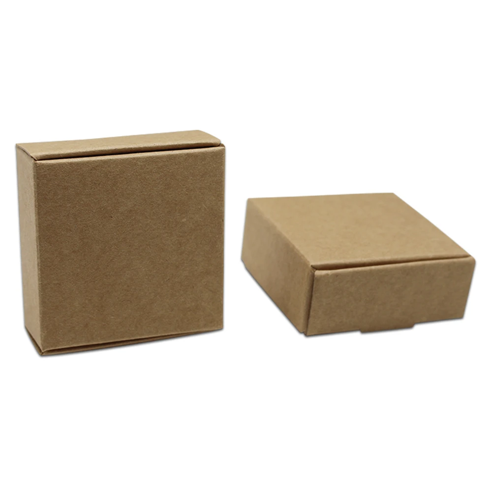 100PCS Blank Small Kraft Paper DIY Gifts Foldable Box Wedding Favors Candy Pack Party Decor Carton Box Jewelry Crafts Packaging