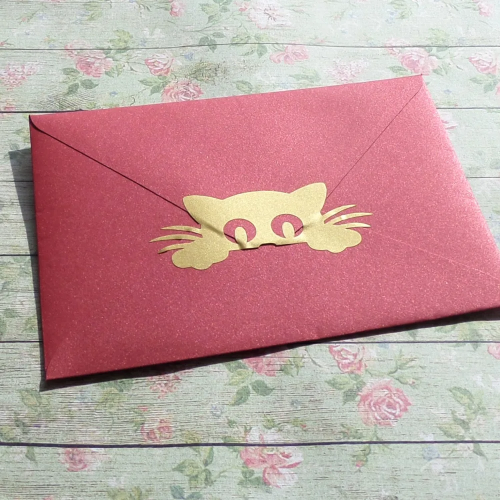 20 Piece/Set Peeking Cat Head Stickers Vinyl Removable Envelope Seal Cat Labels Decals Waterproof Seals Decal LC328