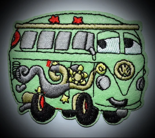 

Dragon Zoo Van Car Hippie punk Embroidered Iron On / Sew On Patch