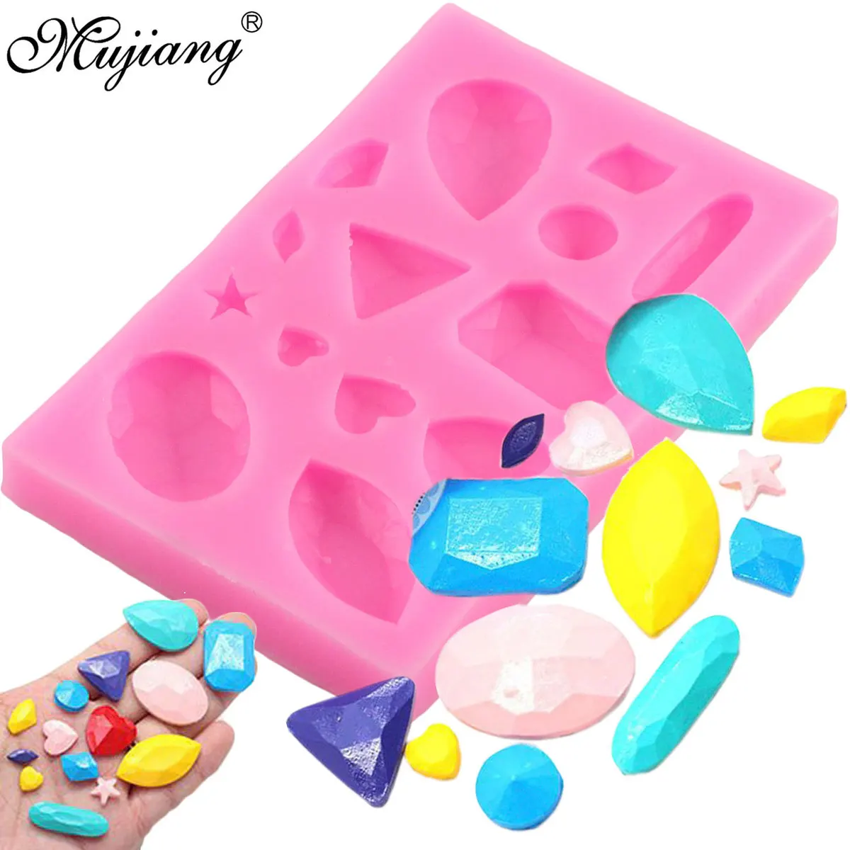 Gemstones Set Silicone Mold Sugarcraft Fondant Chocolate Candy Gumpaste Mold Cupcake Topper Cookie Baking Cake Decorating Tools