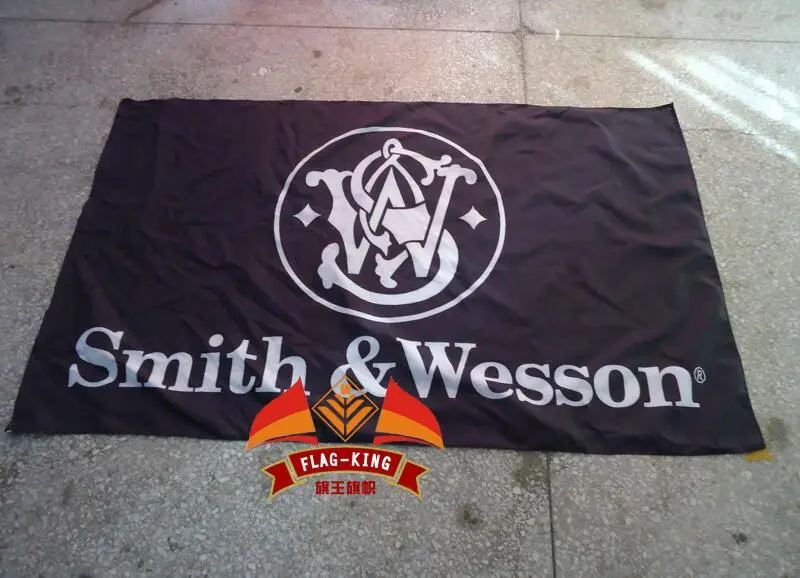 smith wesson flag,  100% polyster 90*150 CM flag,flag king