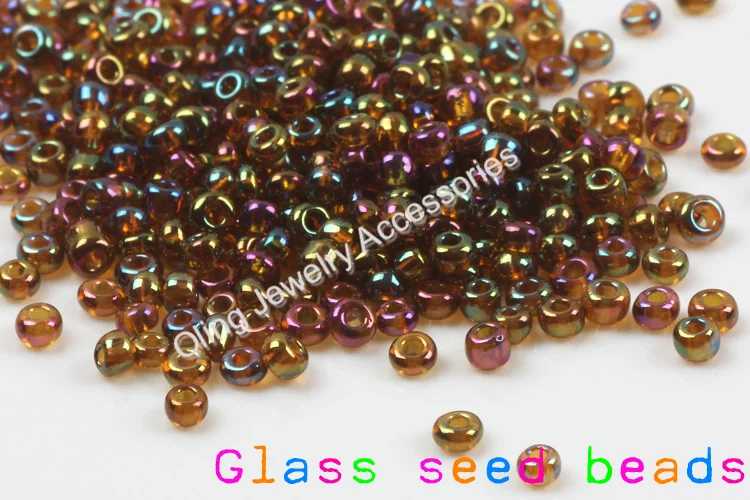 OlingArt 2MM 45G/Packung Glas-Saatperlen Mehrfarbige Transparente Runde Abstandsperlen DIY Schmuckherstellung Zubehör – Detail 3
