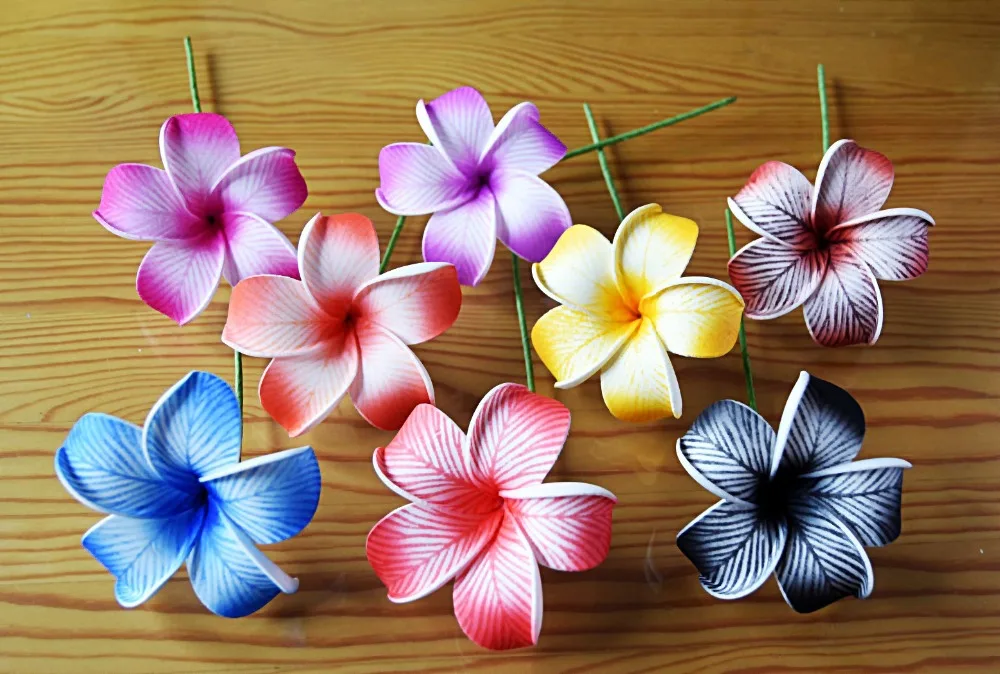 

Free Shipping F0078 80pcs/lot 8CM 8Colors Foam Plumeria Hair Pick Women Wear Hair Accessories Hawaii Tropical Flower Wholesale