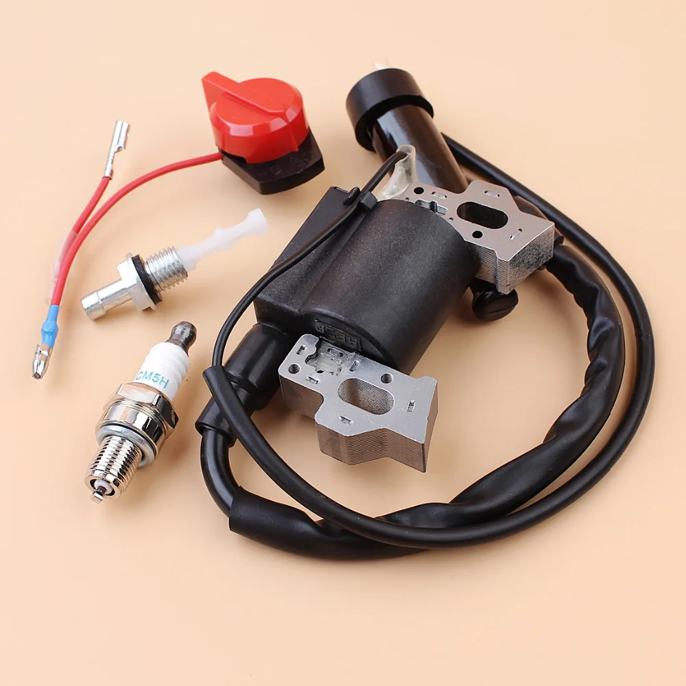 Zündspule Magneto Zündkerze Starter Schalter Kit Für Honda GX110 GX120 GX140 GX160 GX200 WA20 168F 170F Motor Motor 30500-ZE