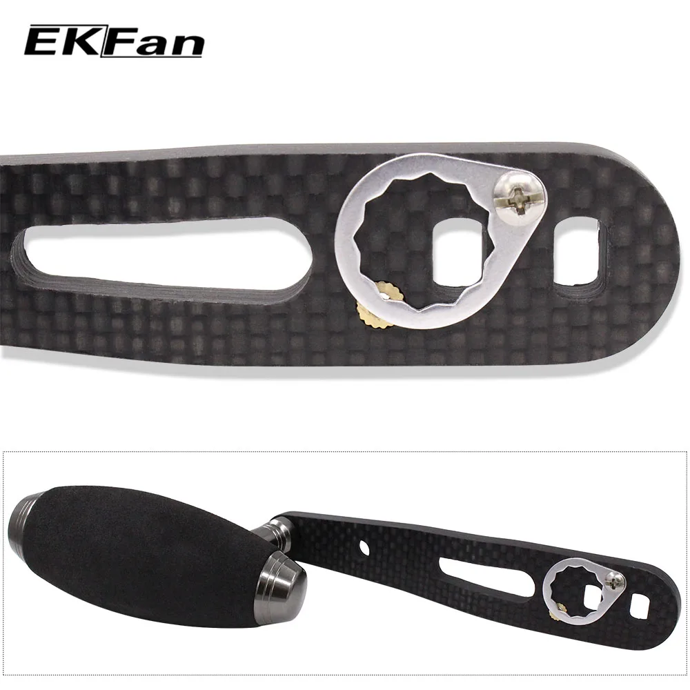 EKFan Mango de Carrete Fibra Carbono Diseño Forma Doble - imagen 2