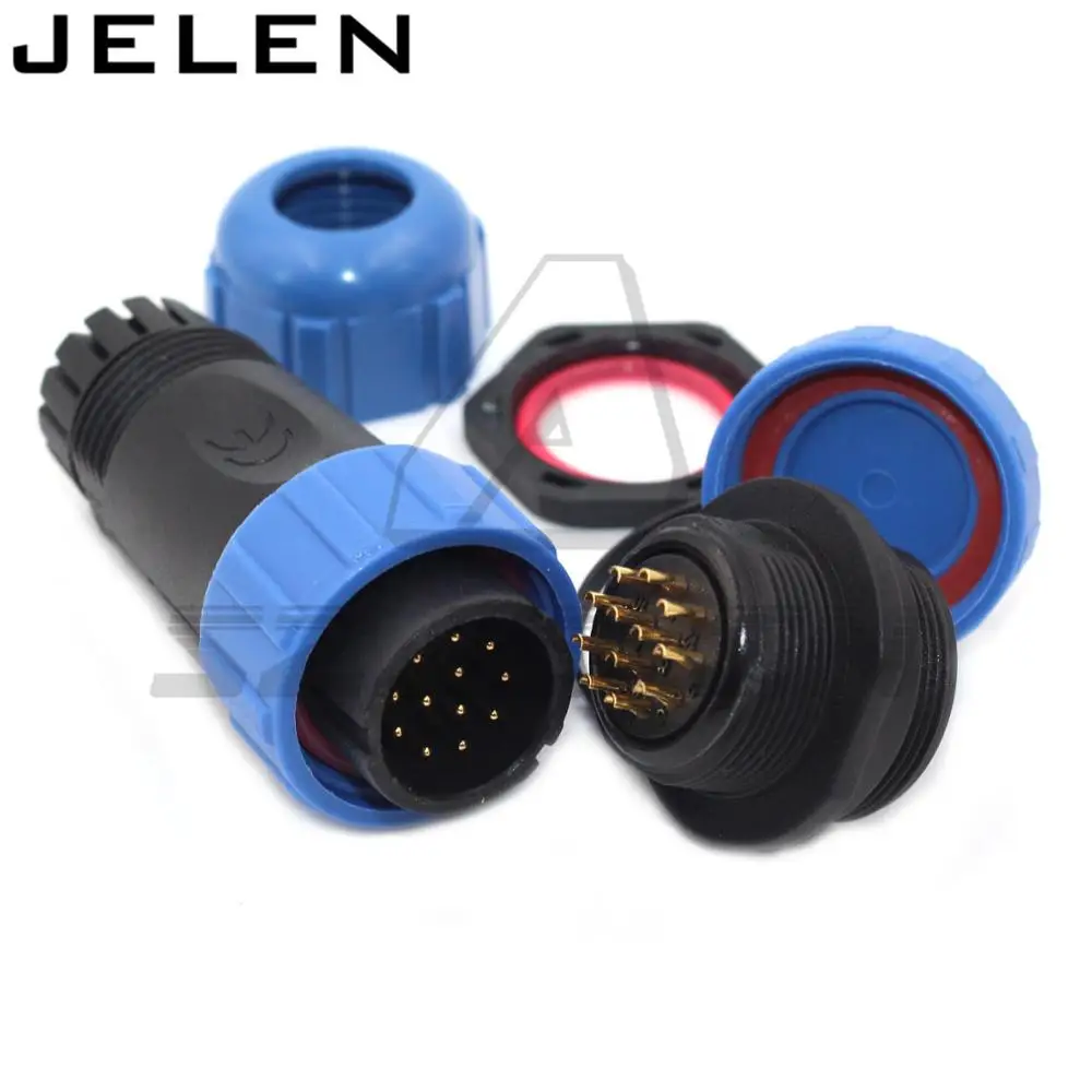 SP2110 , waterproof connector 12 pin plug socket, high voltage current cable connector, LED waterproof connector Male+Female
