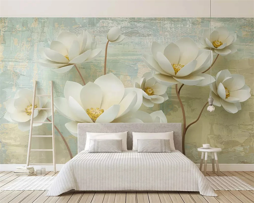 beibehang New embossed colorful carved flowers simple painting background fashion decorative painting papel de parede wallpaper