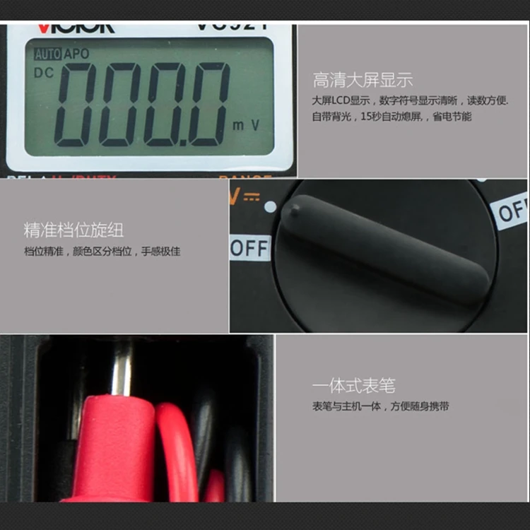 VICTOR VC921 Mini Digital Multimeter DMM Integrated Personal DC AC