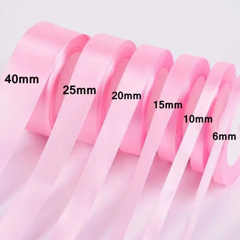 HL 6/10/15/20/25/40/50mm 25 Yards Satin Ribbons DIY Artificial Silk Roses Supplies Handicraft Sewing Accessories Material