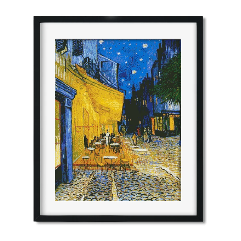 Robótki, 11ct/14ct DIY Cross stitch, zestawy do haftu zestawy Van Gogh kawiarnia wzór krzyża wyszywany obrazek prezent