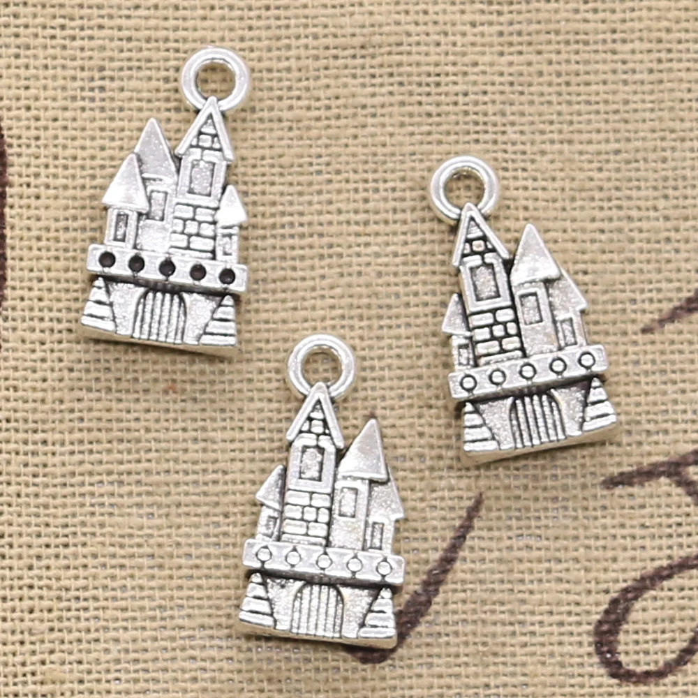 

8pcs Charms Castle House 21x11mm Antique Making Pendant fit,Vintage Tibetan Bronze Silver color,DIY Handmade Jewelry