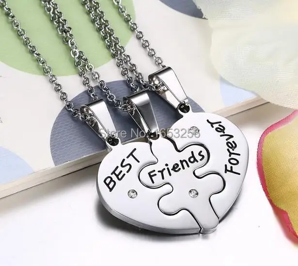 Stainless Steel Heart Style Pendant Friendship Necklaces Best Friend Gifts